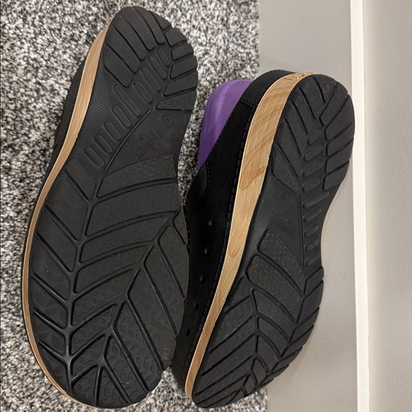 Black Unisex Dansko Kane Slip On Mule Clogs with Faux Wooden Sole Size 11 1/2-12 - Picture 8 of 11